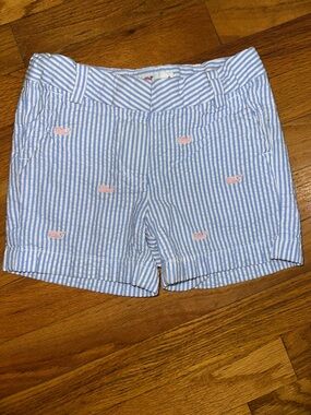 Vineyard Vines Blue and White Seersucker  Shorts Girls 6